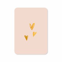 Karte Drei Herzen (mit Goldfolie)