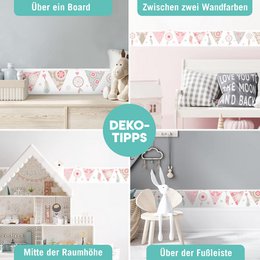 Border "Dream Catcher & Pennant" Pink/Mint/Beige