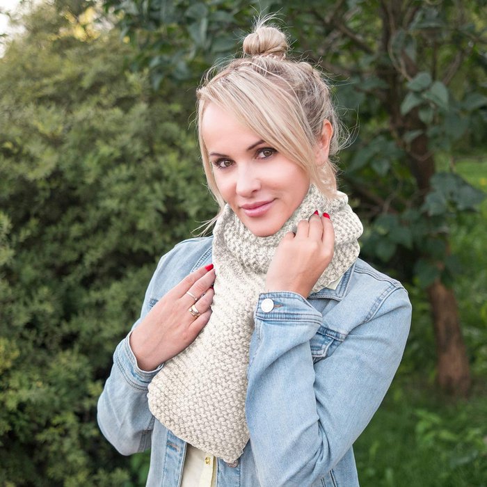 Kit Tricot Débutant Pour Dessous De Verre - 4 Pelotes Coton, Aiguilles, Accessoires, Pour Réaliser Un Snood/écharpe - 14