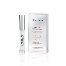 Instant Lip Plumper, a clear lip balm in a silver tube, designed to enhance and plump the lips.