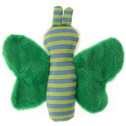 Butterfly green, red stars