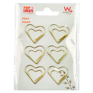 Metal deco clip, PIMP AND CREATE, heart shape, gold
