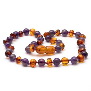 Baltic Amber & Amethyst Necklace 131