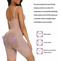 Sculpting Bodysuit Shapewear - Mid Thigh - Nude