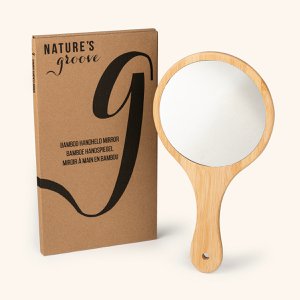 Bamboo Hand Mirror with Handle - 15 cm