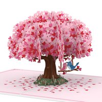 Heart tree with turtledoves pop-up card