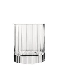 Clear, cylindrical water glasses with a simple, minimalist design. Suitable for everyday use or formal settings.