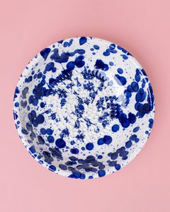 Handgemaakte keramische schotel knoflookrasp / GROOT PERZIË Blauw