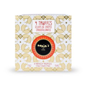 Mini ballotin 4 truffles with pieces of lace crêpes