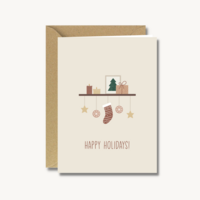 Kerstkaart met envelop - Happy holidays decoration