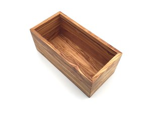 Bak rechthoekig L. 25 cm Bak Olijfhouten mand