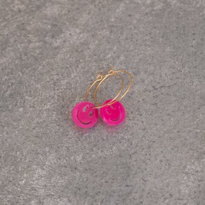 Ohrringe Creolen Lume Charms | Lächeln Fuchsia