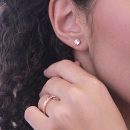 Boucles d'oreilles Kristine - Or RosÃ© et Cristal