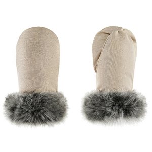 Winter stroller mittens - beige