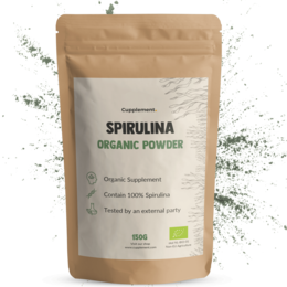  Organic spirulina powder, 150 grams. Nutrient-rich superfood supplement containing 100% pure spirulina.