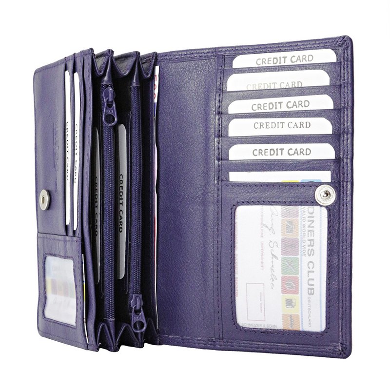 Cartera Mujer Piel Vaqueta - RFID Antideslizante - Cartera Mujer Ideal