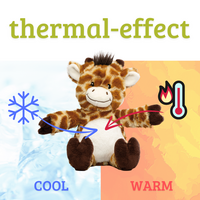 Heat cushion, the natural hot water bottle as a warm cuddly toy, large giraffe with organic millet filling and health herbs