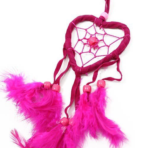 Atrapasueños de Bali - Corazón pequeño - Turquesa/Rosa/Violeta