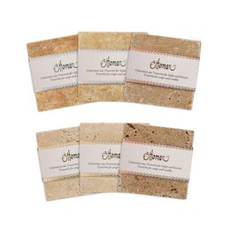 Travertine square 10 x 10 cm, 3 different shades: light, noce and gold