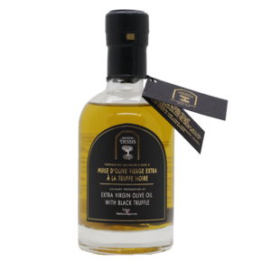Extra virgin olive oil with black truffle