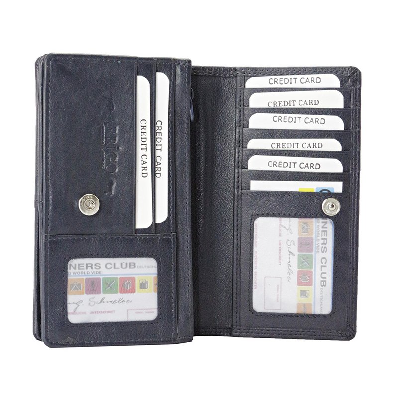 Cartera Mujer Piel Vaqueta - RFID Antideslizante - Cartera Mujer Ideal