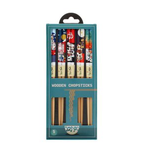 Holzkäulchen (Packung 5 Paar) - Katzen winkten