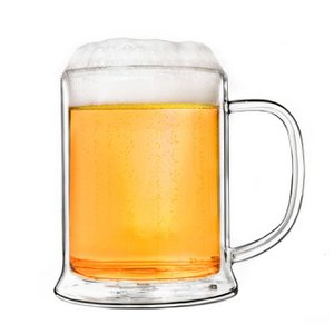 Creano doppelwandiges Bierglas 500ml, Thermoglas Beerglass, Bierkrug, Humpen, Geschenk zum Vatertag