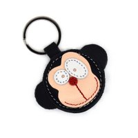 Monkey Handmade Leather Keychain