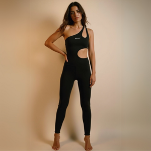 Cut Out Jumpsuit "GOOD GIRL - BAD HABITS" Schwarz
