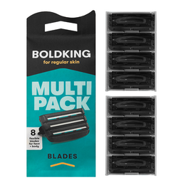 4 regular skin razor blades from Boldking, a razor blade brand.