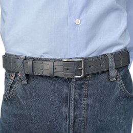 3 cm breiter Ledergürtel mit Krokoprägung in 6 Farben - Damengürtel oder Herrengürtel
