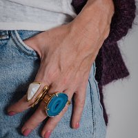 Ring Saudade blue agate