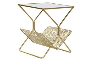 METALEN SPIEGEL TIJDSCHRIFTENREK 45X45X55 GOUD MB194911