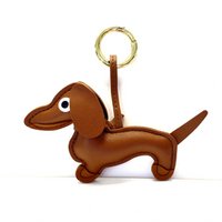 Keychain Dachshund brown/gold