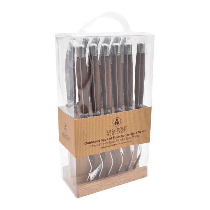 Laguiole - 6x Luxury Steak Knives - Wengé Wood - style de - Servizio di coltelli