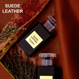 Suede leather eau de parfum, 100 ml, floral and woody fragrance