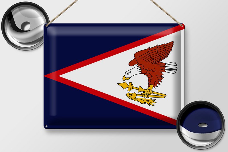Blechschild Flagge 40x30cm Flag of American Samoa