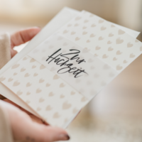 To the wedding - folding card with envelope and banderole