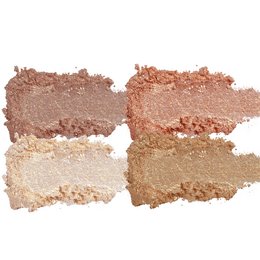 A four-pan eyeshadow palette by Jason Wu featuring a range of warm-toned shimmery and matte eyeshadow shades in neutral hues.