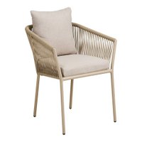 Salerno Dining chair, aluminum/polyester, sand, incl. Cushion - Set of 4