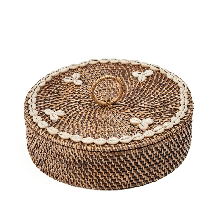 De rechte gestikte macrame -mand - l