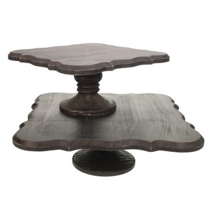 Etagere met schulprand set van 2 hout zwart 