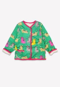 Bio-Baumwoll Kinder Fleece Sweatjacke zum Wenden mit Kätzchen-Druck