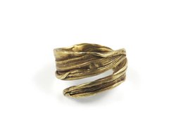 Patinated Bronze Adjustable Ring – Organic Sculptural