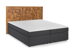 Boxspringbed met houten mozaïek hoofdbord