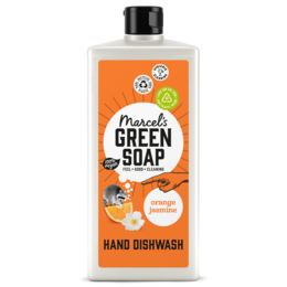 Orange and jasmine scented dishwashing liquid in a 500ml bottle. Made with natural ingredients.