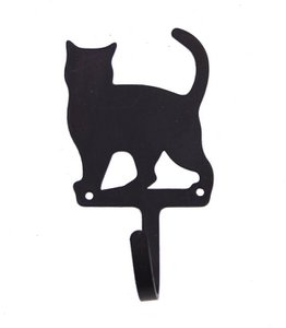 Haakje Kat staand zwart metaal