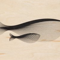 animals whale wooden postcard