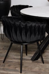 Sedia Wave nera (set di 2)