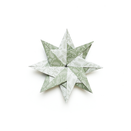 Juleorigamipapir - grangrene grøn og mint - 25 ark dobbeltsidet genbrugspapir